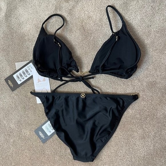 VIX PAULAHERMANNY Bikini Swimsuit and Swim Bag Black NWT - Picture 3 of 8